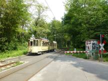 Tw 583 (Bj 1920) auf dem Bahnübergang Boskampweg