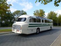 Heckansicht des Ikarus 55, im Volksmund 