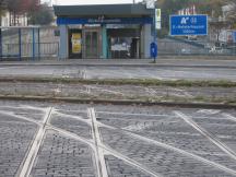 Wickenburgstr: ehemalige Gleise der meterspurigen Linie 8 (inzwischen entfernt)