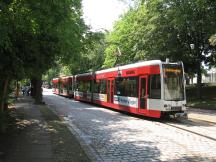 eingleisige Streckenführung im Zentrum Merseburgs (inzwischen umgebaut)