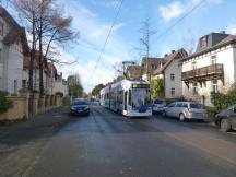 eingleisige Streckenführung in der August-Bebel-Str in Markkleeberg