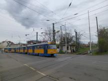 niveaugleicher Bahnübergang in der Rathausstr in Markkleeberg