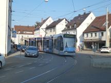 Einfahrt in die Schleife Söflingen an der Schlossgasse