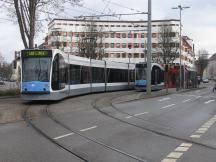 Wagnerstr Ecke Söflingerstr (links Gleise zum Depot)
