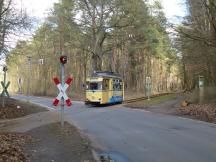 Bahnübergang im Wald bei Rahnsdorf