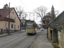 Rudolf-Breitscheid-Str Ecke Rüdersdorfer Str, im Hintergrund rechts St. Michael-Kirche