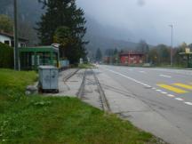 Gleis im Bereich der heutigen Bushaltestelle Cama, Bivio per Norantola