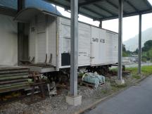 Gedeckter Güterwagen K 35 (Bj 1929) am Bf Engi-Vorderdorf