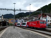 Einfahrt Bf Disentis/Mustér, Fahrtrichtung Chur