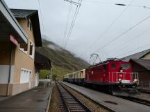 HGe 4/4 I Lok Nr.36 der Furka-Oberalp-Bahn im Bf Realp