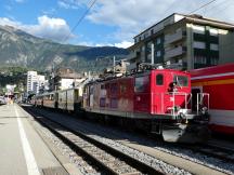 HGe 4/4 I Lok Nr.36 der Furka-Oberalp-Bahn im Bf Brig