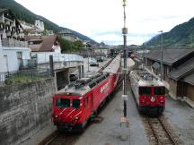 Ausfahrt Bf Disentis/Mustér Richtung Oberalppass