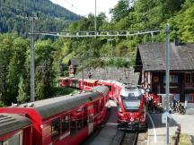 Zugbegegnung am Bf Lüen-Castiel