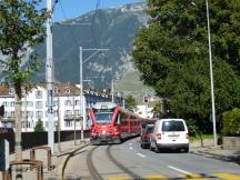 straßenbahnmäßige Trassierung in Chur am Plessurquai