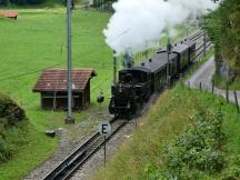 G 3/4 #208 (Bj 1913) am Beginn des Zahnstangenabschnitts südlich von Lungern